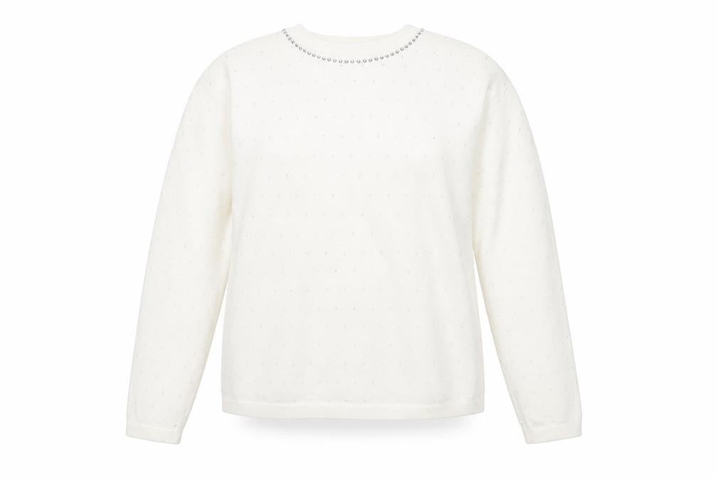 Front view of Marks & Spencer Women's White jumper L