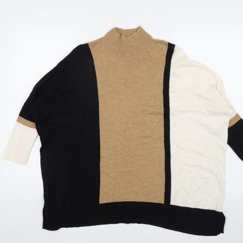 River Island Women's Jumper Beige Black Ivory Size 10