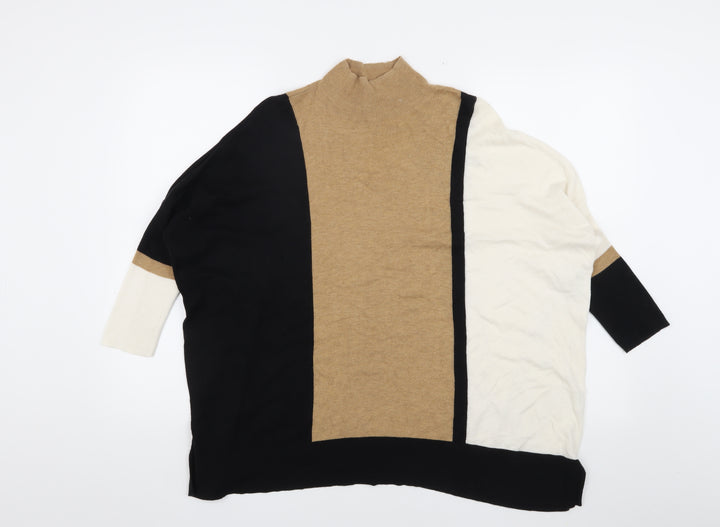 River Island Women's Jumper Beige Black Ivory Size 10