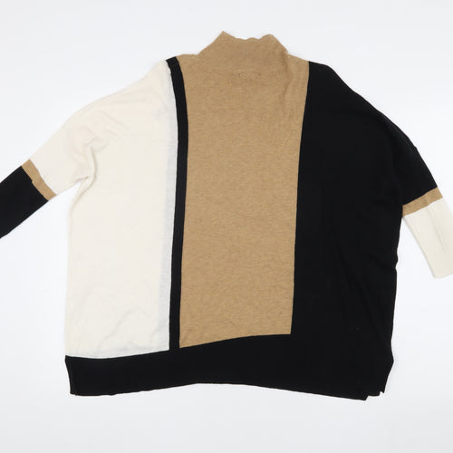River Island Women's Jumper Beige Black Ivory Size 10