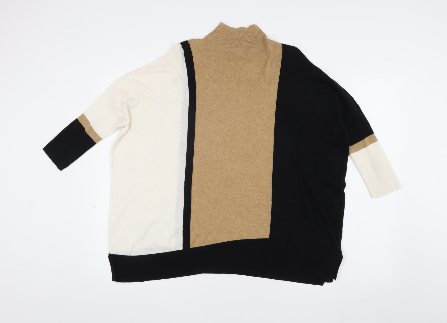 River Island Women's Jumper Beige Black Ivory Size 10