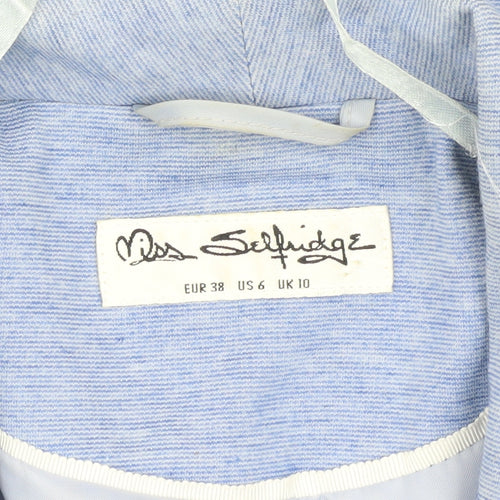 Miss Selfridge Blue Shawl Blazer UK 10 Women's Casual Jacket