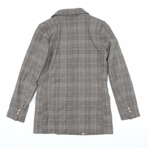 H&M Women's Multicoloured Plaid Blazer, Size 6