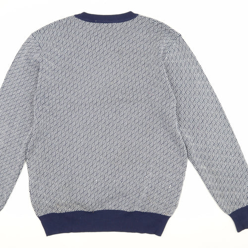 Coofandy Men's Blue Geometric Pullover Jumper L