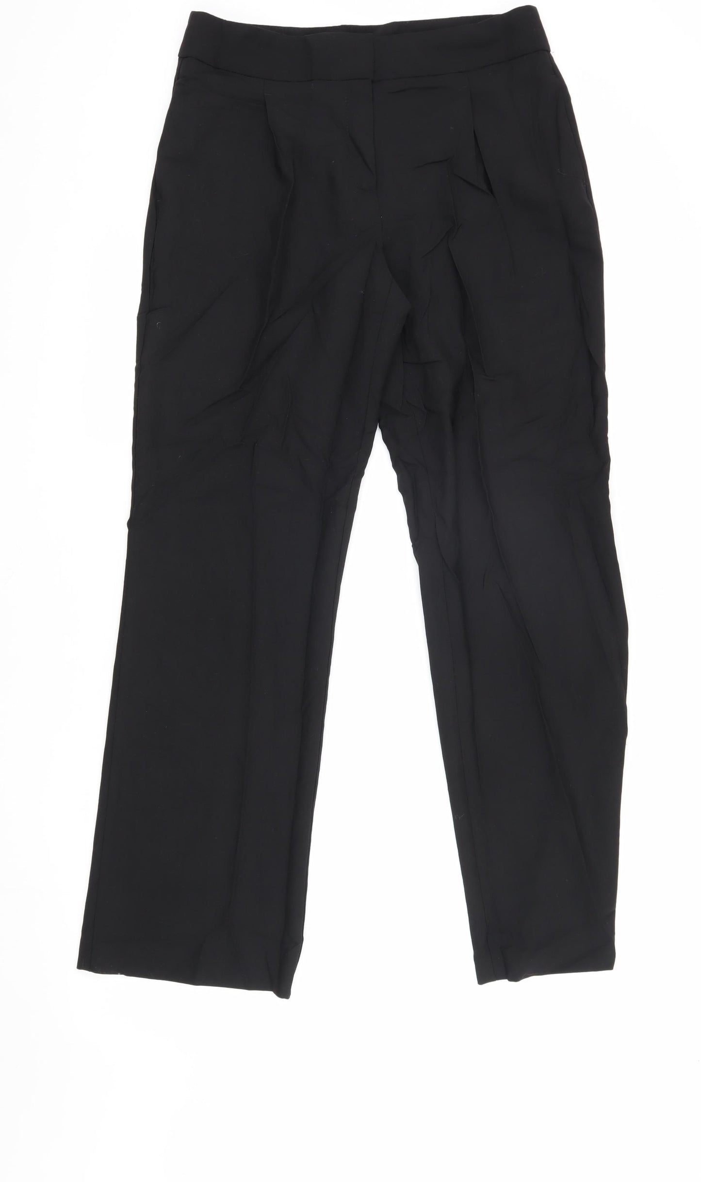 Marks and Spencer Women Black Pleated Trousers Size 12