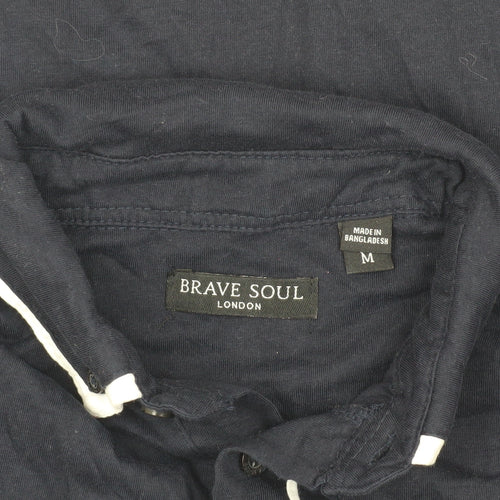 Brave Soul Men's Blue Polo, Medium, Short Sleeve