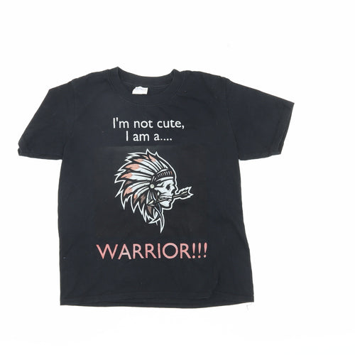 Gildan Unisex Kids Black Graphic T-Shirt 7-8 Years