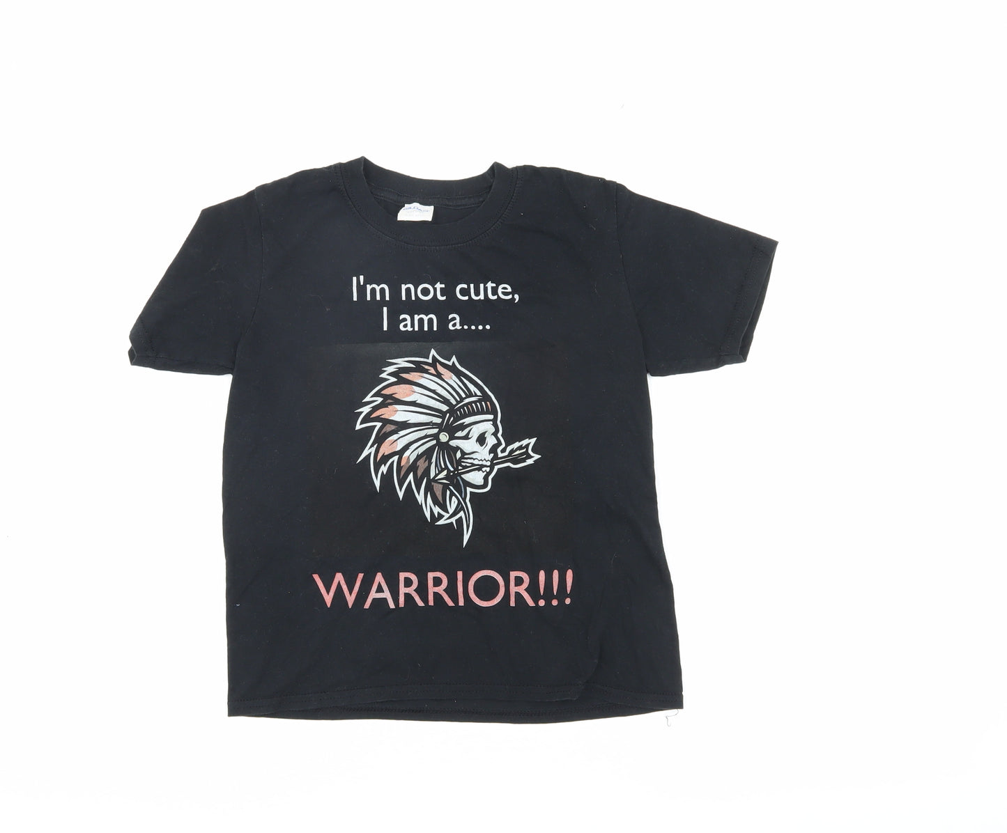 Gildan Unisex Kids Black Graphic T-Shirt 7-8 Years