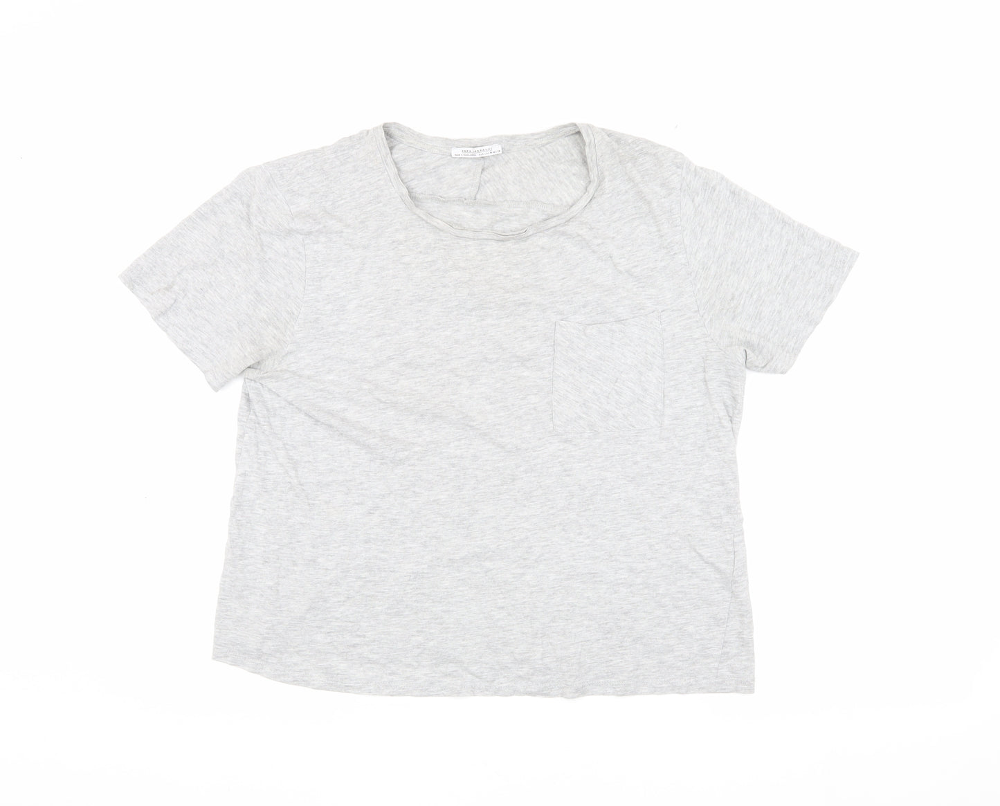 Zara Women’s Grey Basic Cotton T-Shirt Size 12
