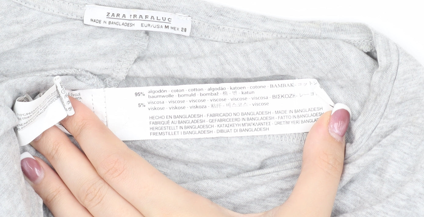 Zara Women’s Grey Basic Cotton T-Shirt Size 12
