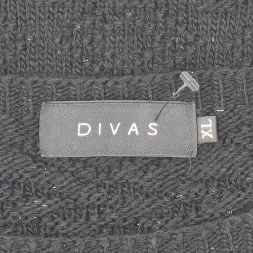 DIVAS Women's Black Pullover Jumper XL