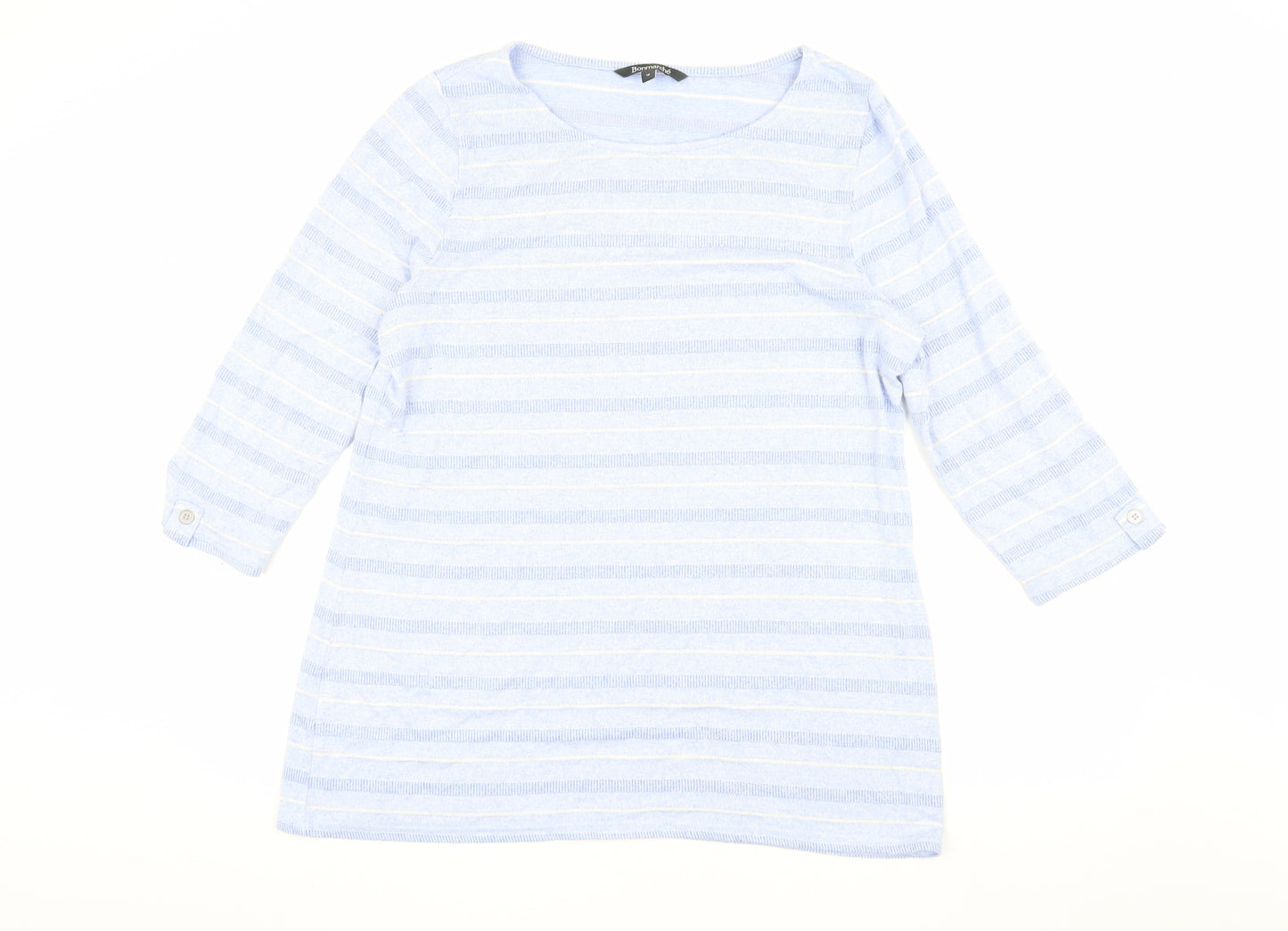 Bonmarché Women's Blue Striped Pullover Jumper, Size 18