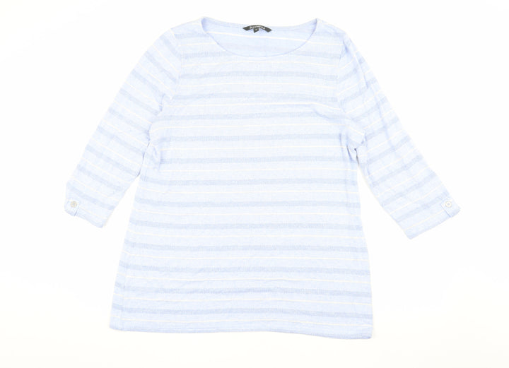 Bonmarché Women's Blue Striped Pullover Jumper, Size 18
