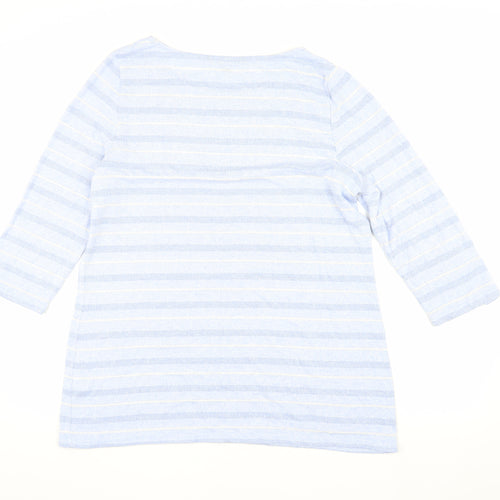 Bonmarché Women's Blue Striped Pullover Jumper, Size 18