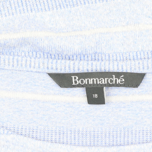 Bonmarché Women's Blue Striped Pullover Jumper, Size 18