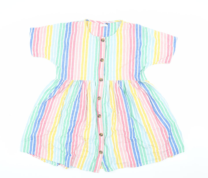 Next Girls Multicoloured Striped Shirt Dress 10 Years
