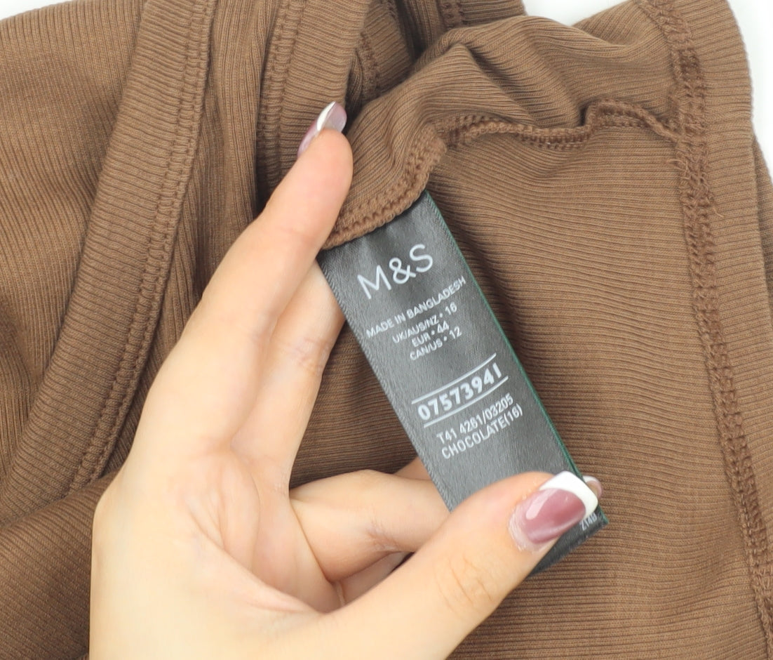 Marks and Spencer Brown Women's Tank Top Size 16