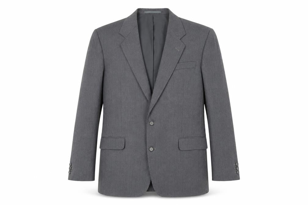 Front view of Sovrano Men's Grey Blazer, 44 Long, Formal, Excellent
