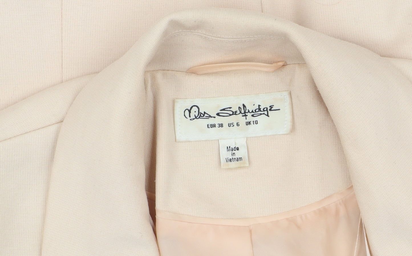 Miss Selfridge Women’s Beige Blazer Regular Fit M