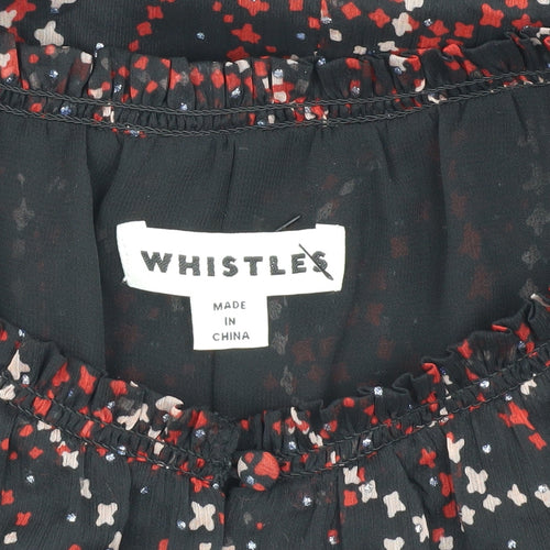 Whistles Women's Black Geometric Blouse Size 14