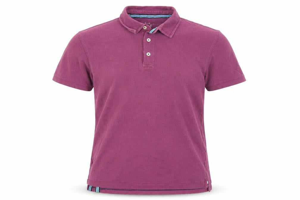 Front view of Boden Men's Purple Polo, size S, Short Sleeve, Cotton