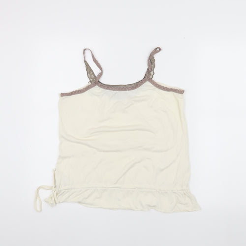 Topshop Ivory Camisole Tank Top Women Size 12 Spaghetti Straps