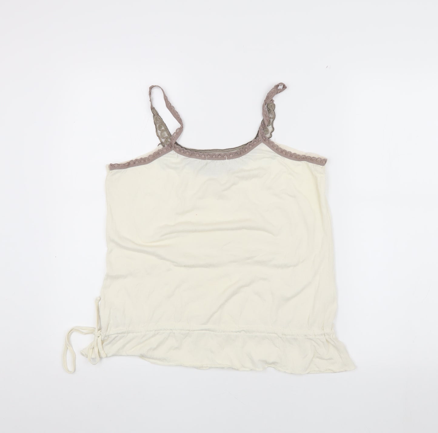 Topshop Ivory Camisole Tank Top Women Size 12 Spaghetti Straps