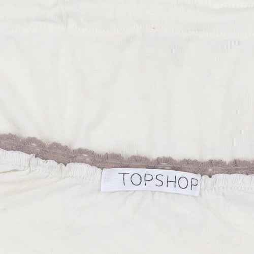 Topshop Ivory Camisole Tank Top Women Size 12 Spaghetti Straps