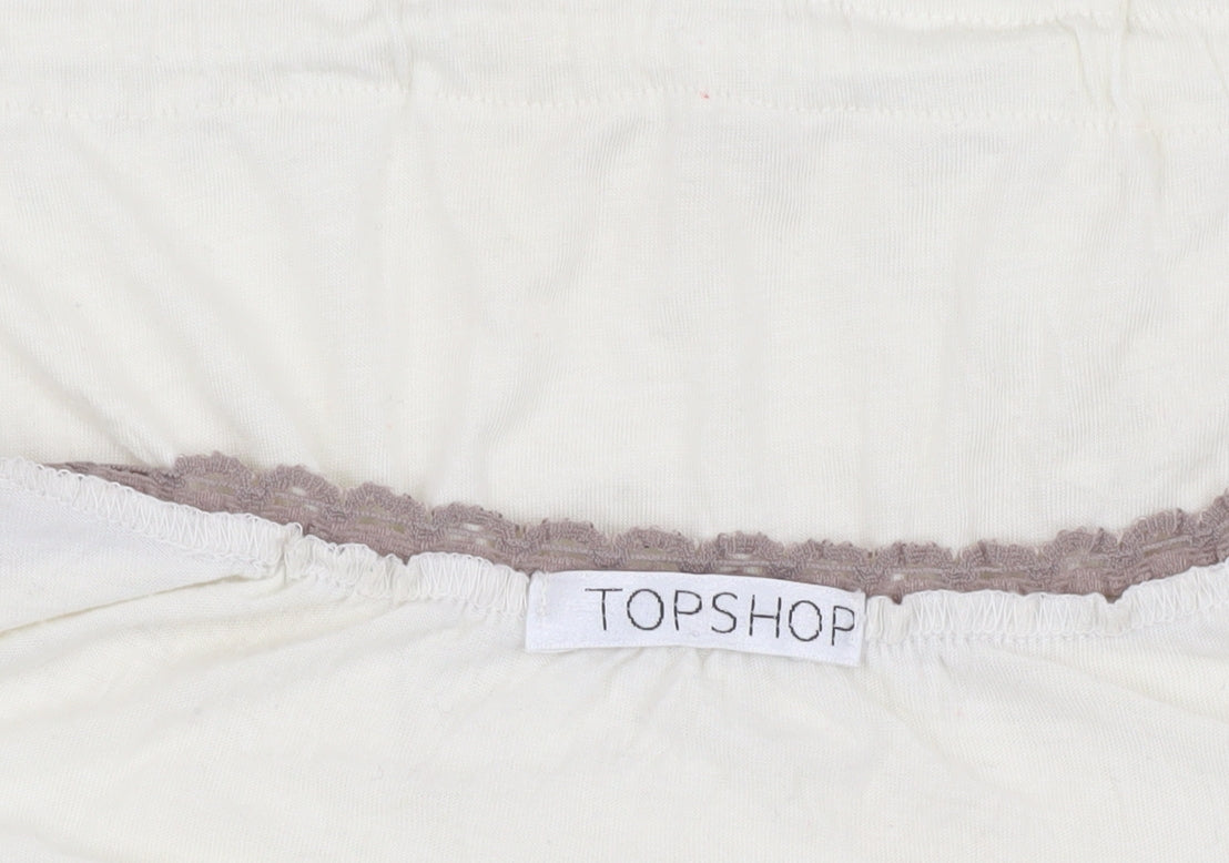 Topshop Ivory Camisole Tank Top Women Size 12 Spaghetti Straps