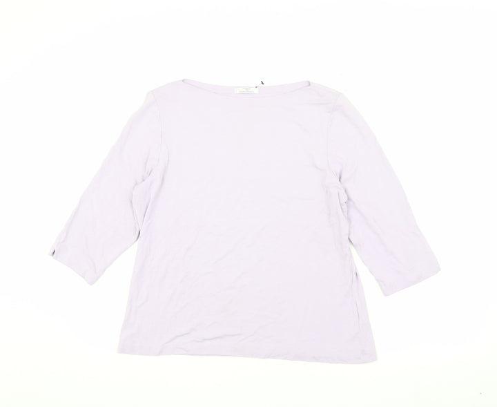 Marks and Spencer Women's Purple 3/4 Sleeve T-Shirt