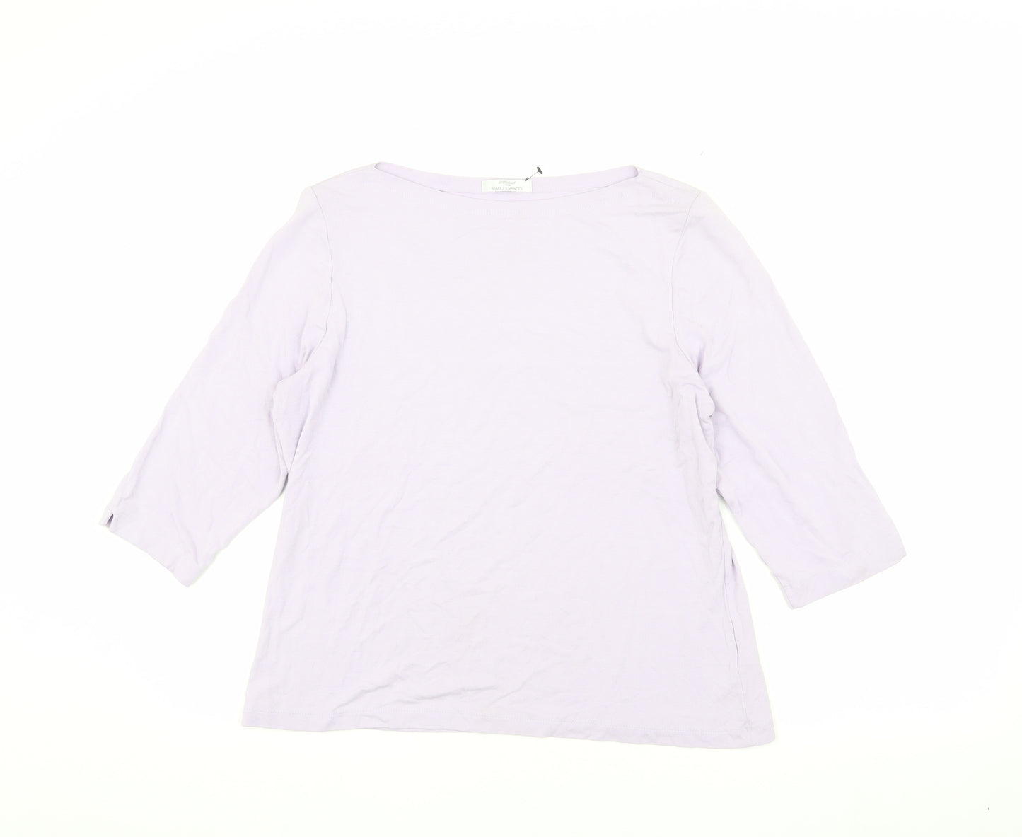 Marks and Spencer Women's Purple 3/4 Sleeve T-Shirt