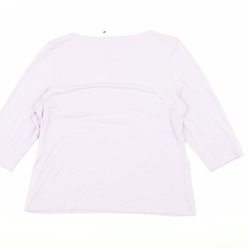 Marks and Spencer Women's Purple 3/4 Sleeve T-Shirt