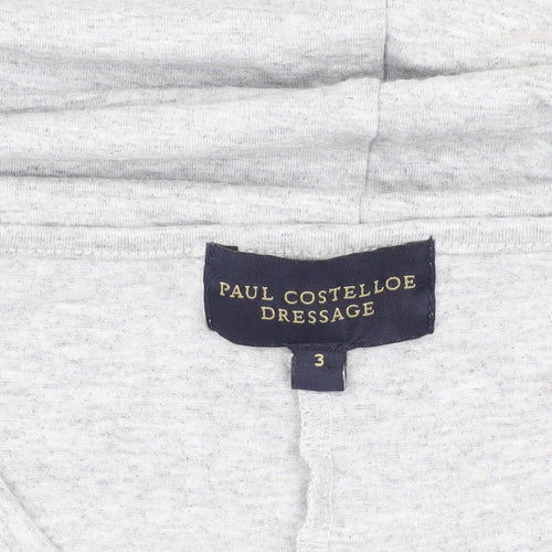 Paul Costelloe Dressage Women's Grey V-Neck Top - Size 12