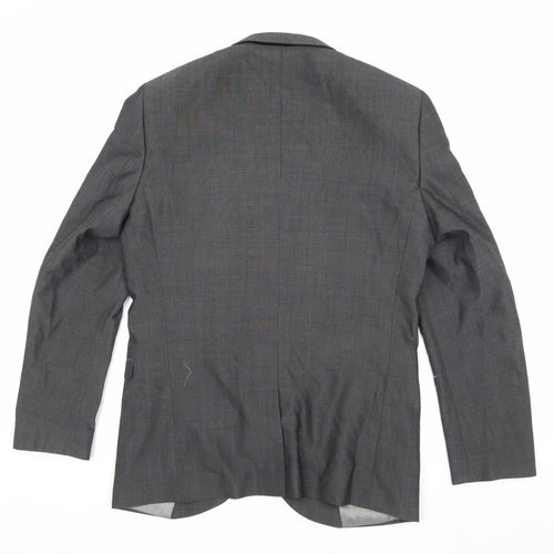 Next Men's Grey Two-Button Blazer 40R