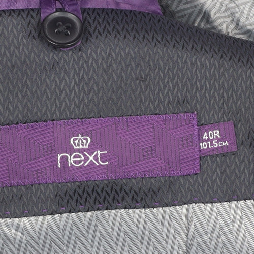 Next Men's Grey Two-Button Blazer 40R