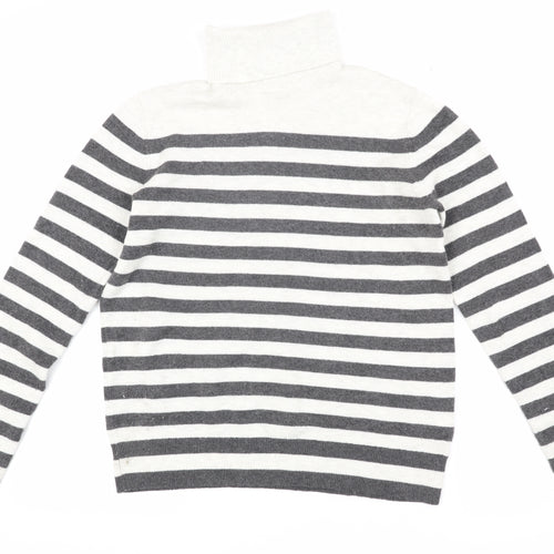 Marks and Spencer Women's Striped Roll Neck Jumper XS