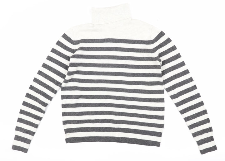 Marks and Spencer Women's Striped Roll Neck Jumper XS