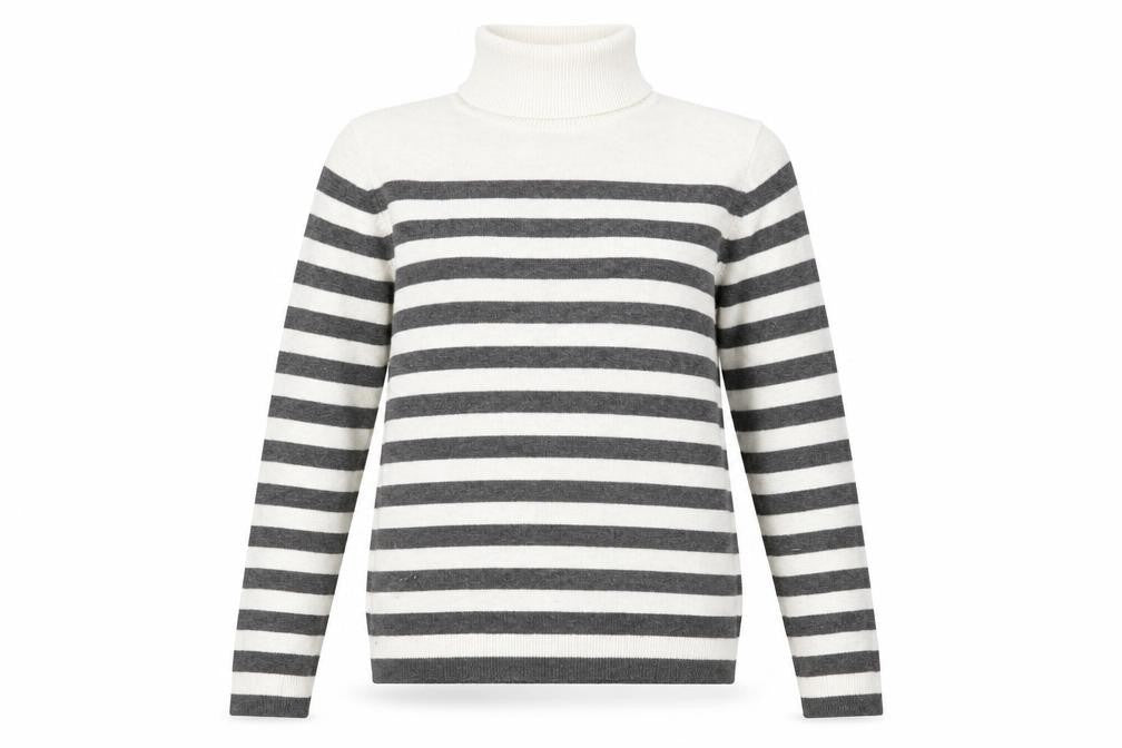 Front view of Marks & Spencer Women's Striped Roll Neck Jumper XS