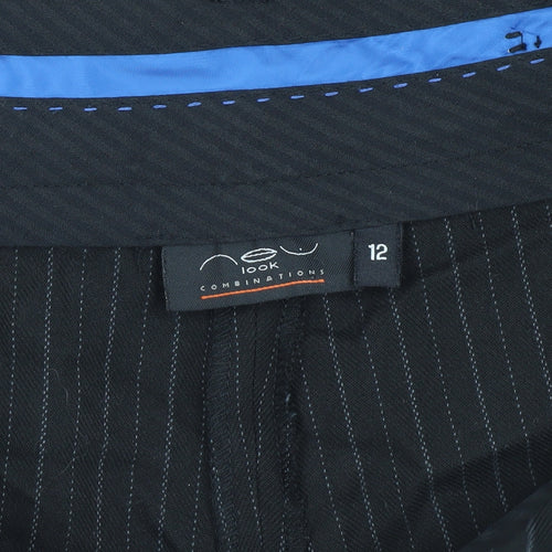 New Look Women's Black Striped Flared Trousers, Size 12