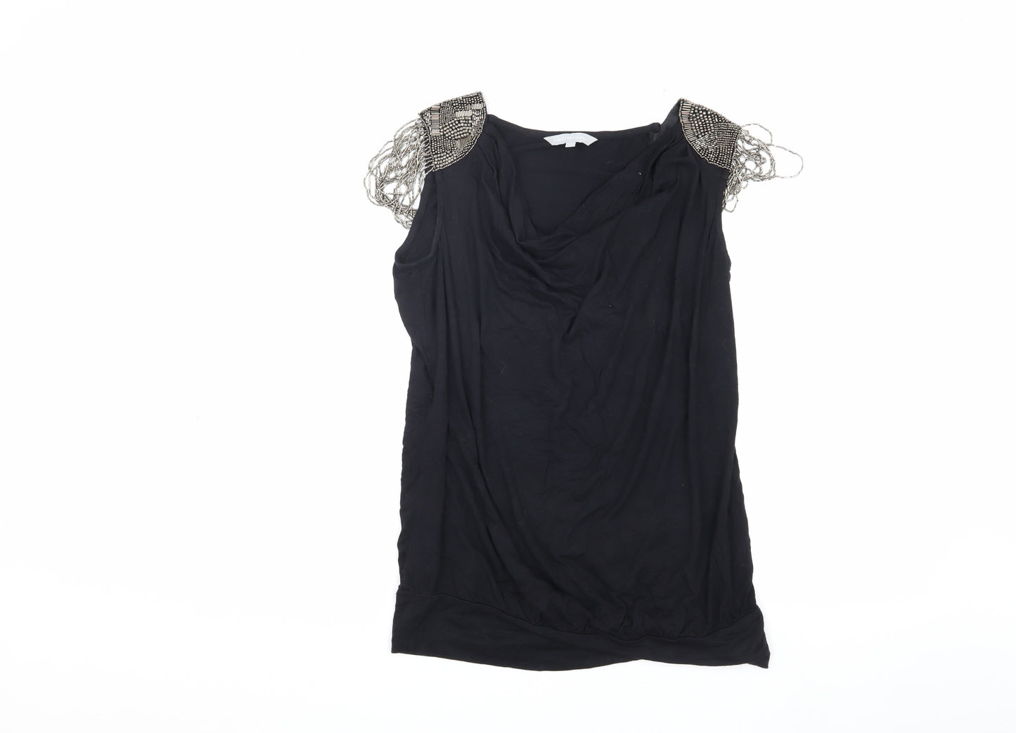 Red Herring Women's Black Cowl Neck Blouse Size 12