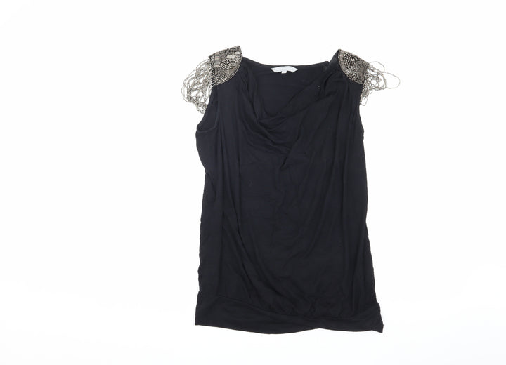 Red Herring Women's Black Cowl Neck Blouse Size 12