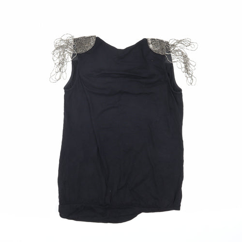 Red Herring Women's Black Cowl Neck Blouse Size 12