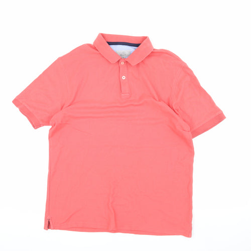Marks and Spencer Men's Pink Polo Shirt M