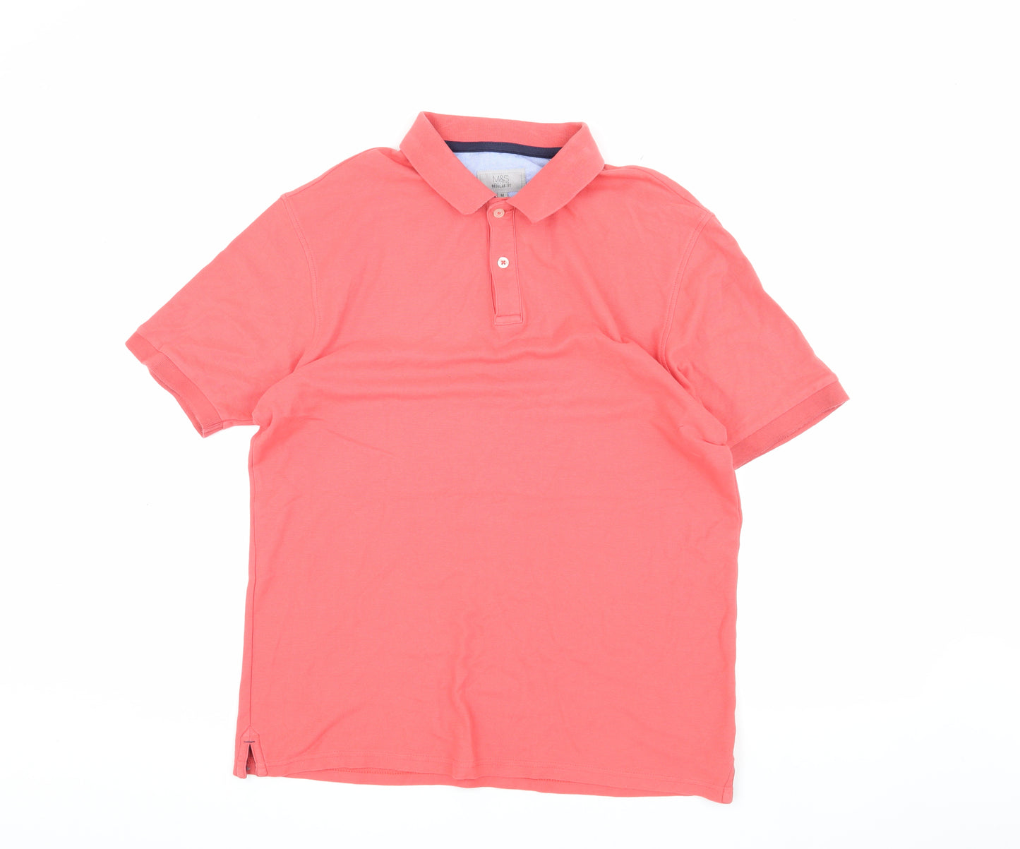 Marks and Spencer Men's Pink Polo Shirt M