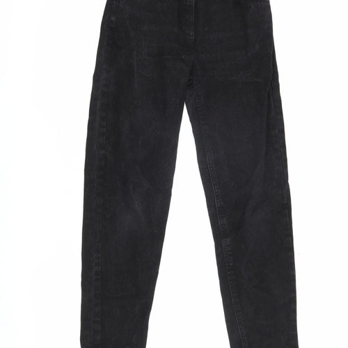 Kylie Girls Black Paperbag Jeans - 11 Years, Regular Fit
