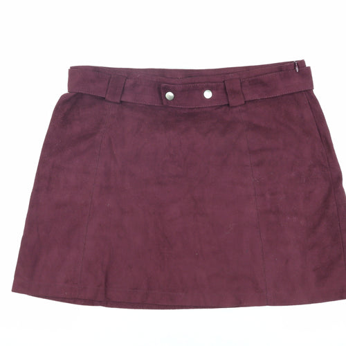 First And I Women's Purple Suedette Skirt, L