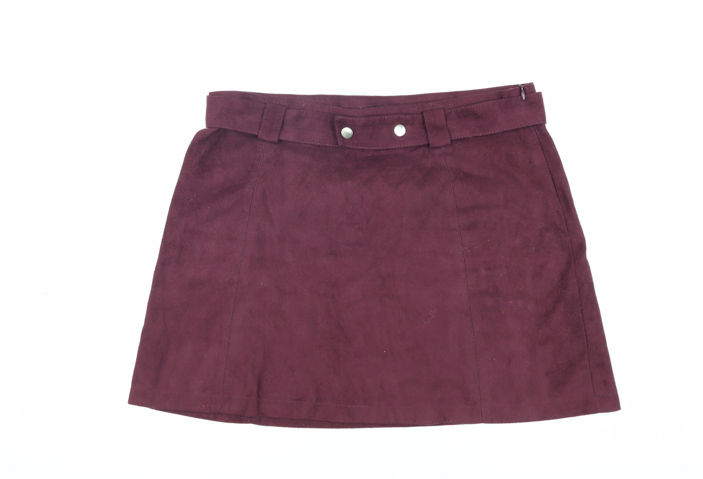 First And I Women's Purple Suedette Skirt, L