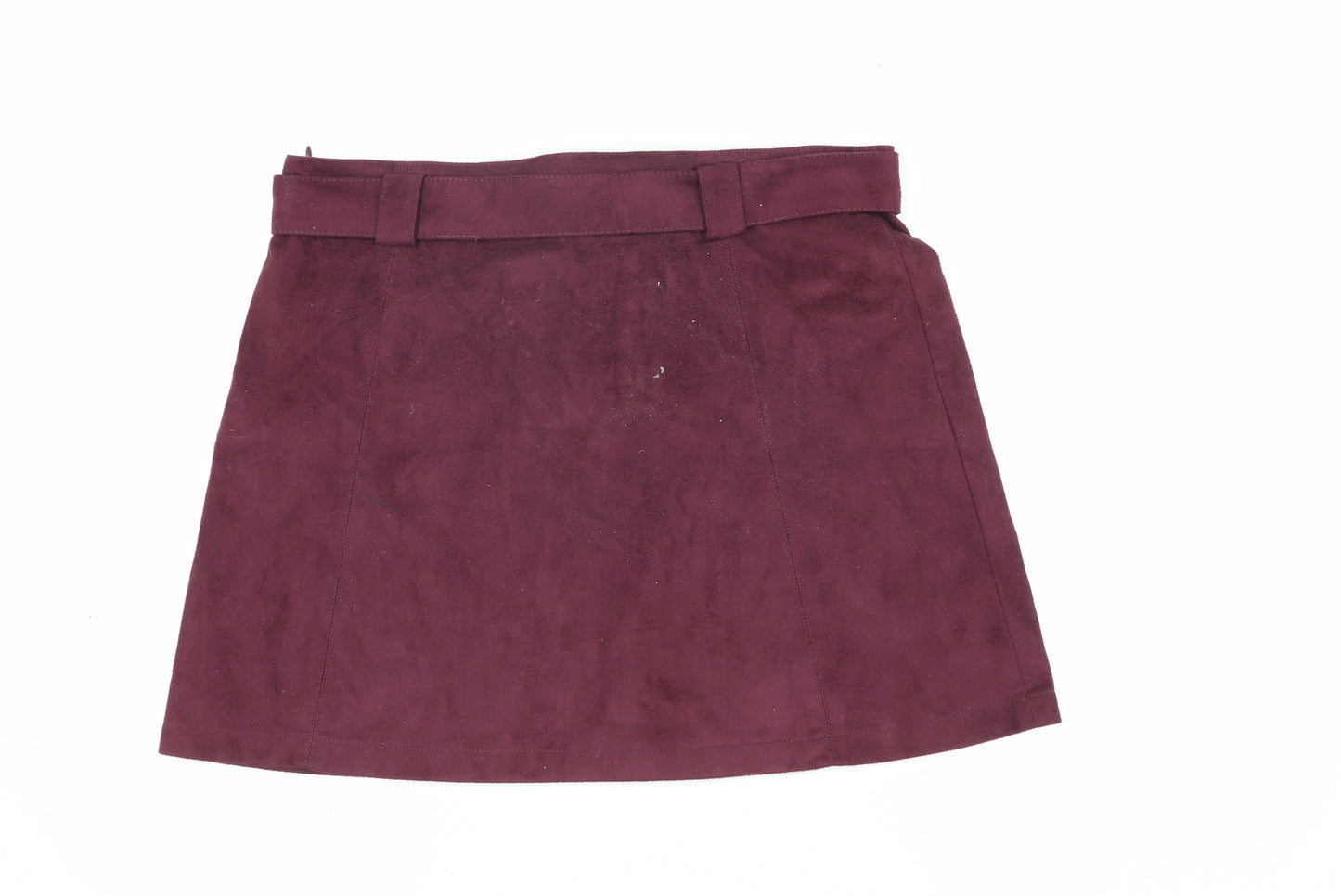 First And I Women's Purple Suedette Skirt, L