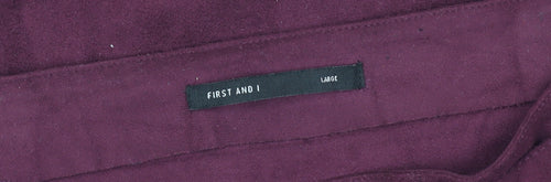 First And I Women's Purple Suedette Skirt, L