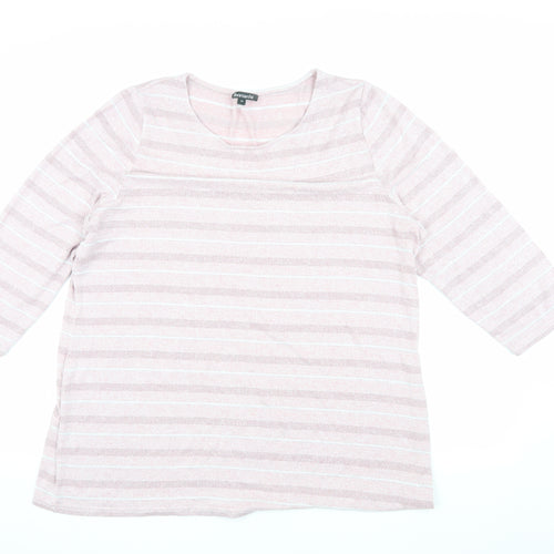 Bonmarché Women's Pink Striped Pullover Jumper 20